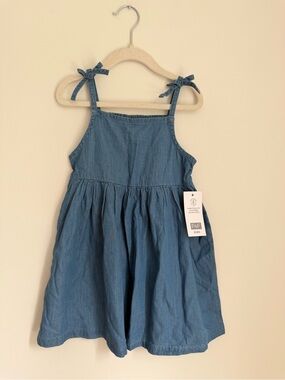 F&F Kids Denim Tie-Shoulder Dress (Size 3-4)